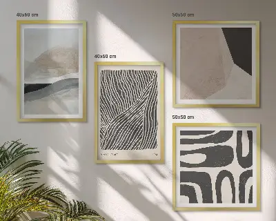 Set de tablouri decorative cu modele boho abstracte
