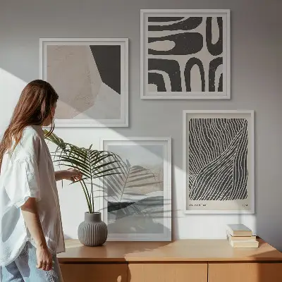 Set de tablouri decorative cu modele boho abstracte
