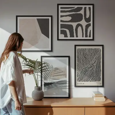 Set de tablouri decorative cu modele boho abstracte