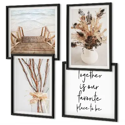 Set de tablouri gata de agățat cu model minimalist de flori și ramuri inspirat din natură