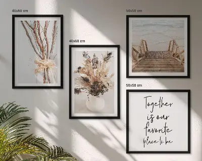 Set de tablouri gata de agățat cu model minimalist de flori și ramuri inspirat din natură