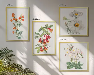 Compoziție de tablouri pentru perete cu pictură florală retro