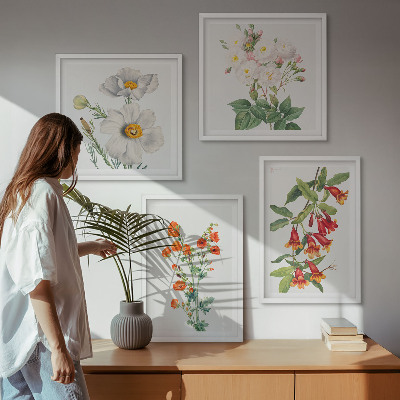 Compoziție de tablouri pentru perete Pictură florală retro