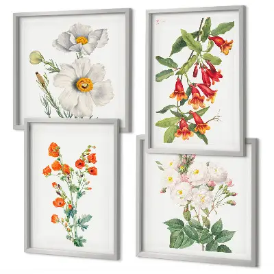 Compoziție de tablouri pentru perete cu pictură florală retro