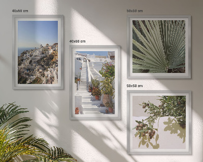 Set tablouri gata de agățat Scări albe, vedere la Santorini