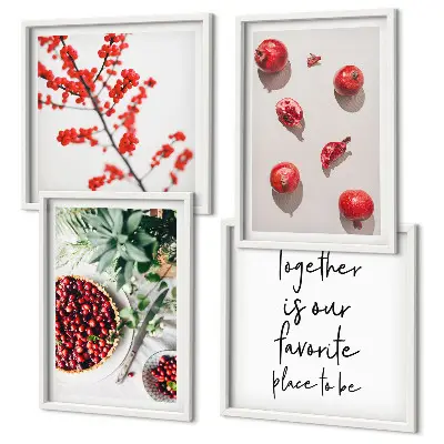 Compoziție de tablouri pentru perete fructe roșii în stil minimalist