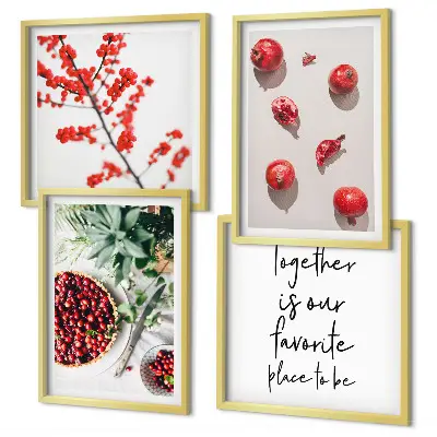 Compoziție de tablouri pentru perete fructe roșii în stil minimalist