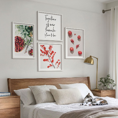 Compoziție de tablouri pentru perete Fructe roșii ale plantelor minimalistice
