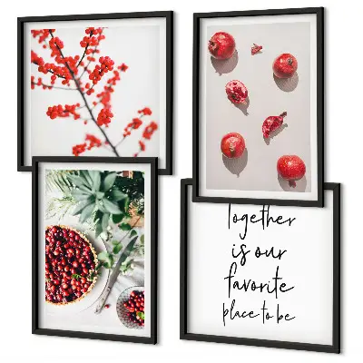 Compoziție de tablouri pentru perete fructe roșii în stil minimalist