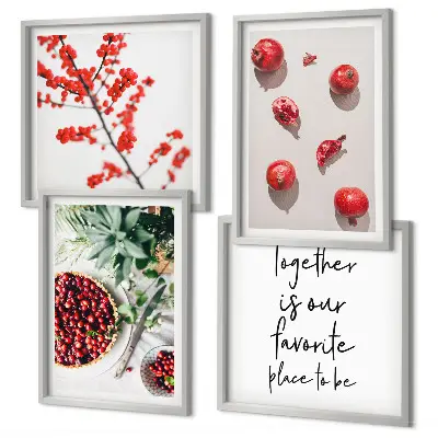 Compoziție de tablouri pentru perete fructe roșii în stil minimalist