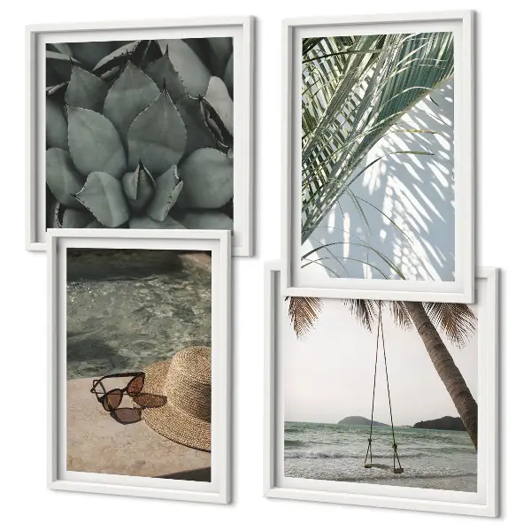Set tablouri cu plante tropicale gata de agățat pentru vacanță