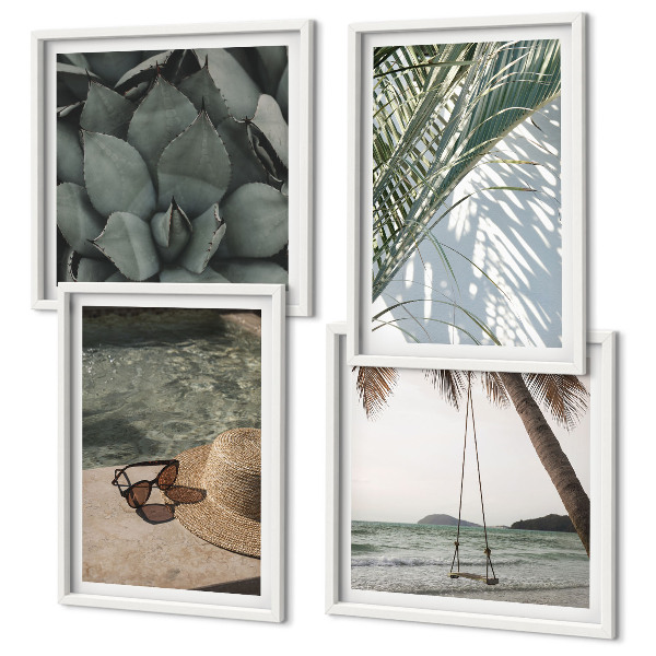 Set tablouri gata de agățat Plante tropicale pentru vacanță