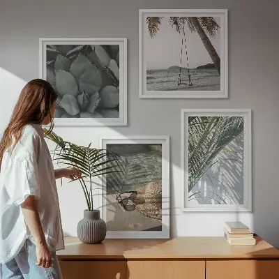 Set tablouri cu plante tropicale gata de agățat pentru vacanță