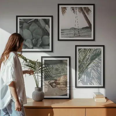 Set tablouri cu plante tropicale gata de agățat pentru vacanță