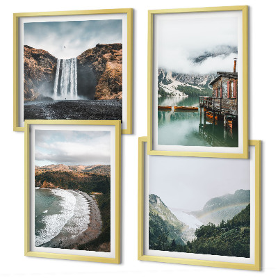 Set tablouri gata de agățat Plaje montane nori apă