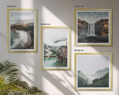 Set tablouri gata de agățat cu peisaj montan cu nori și apă