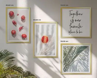 Compoziție de tablouri pentru perete cu inscripție de fruct de palmier de sărbătoare