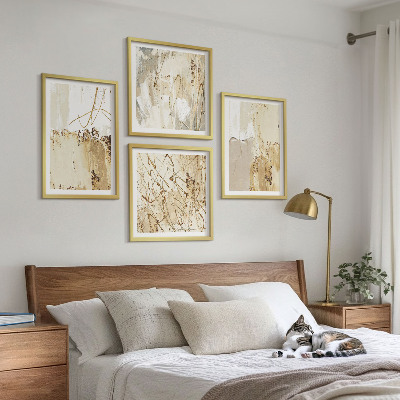 Set tablouri gata de agățat Modele abstracte bej alb