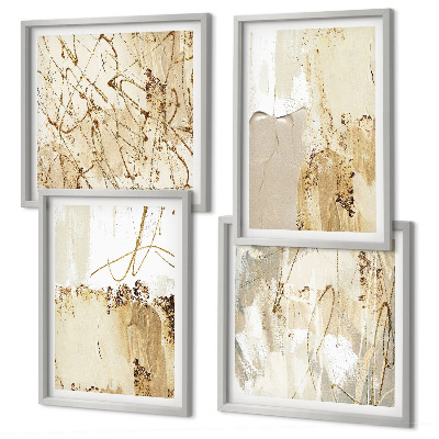Set tablouri gata de agățat Modele abstracte bej alb