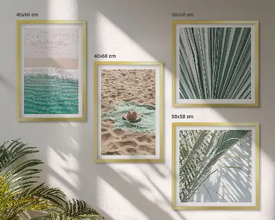 Compoziție de tablouri pentru perete cu vederi de vacanță pe plajă și mare