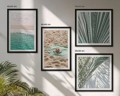 Compoziție de tablouri pentru perete cu vederi de vacanță pe plajă și mare