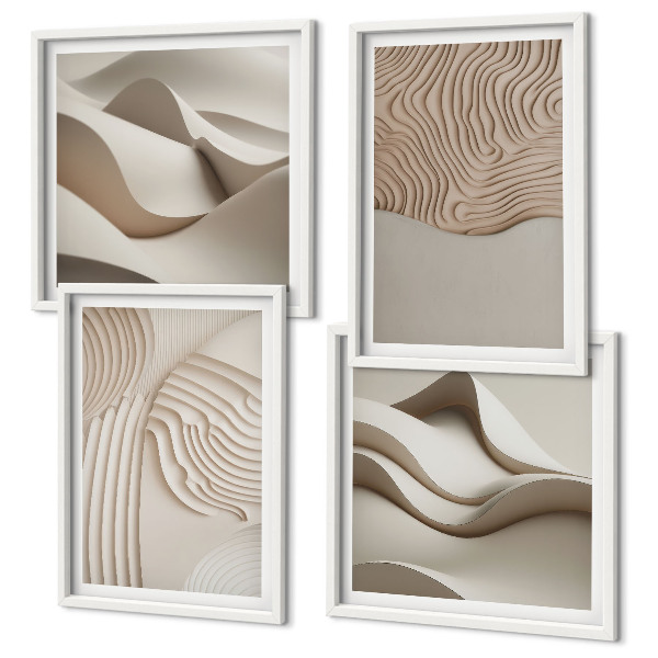 Set tablouri gata de agățat Valuri abstracte pe nisip
