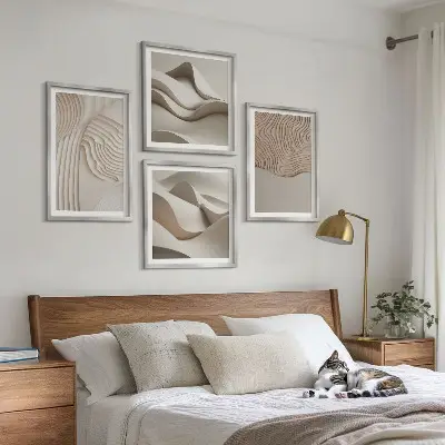 Set tablouri Valuri abstracte pe nisip gata de agățat
