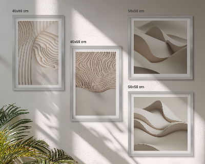 Set tablouri gata de agățat Valuri abstracte pe nisip