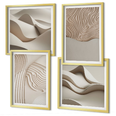 Set tablouri gata de agățat Valuri abstracte pe nisip