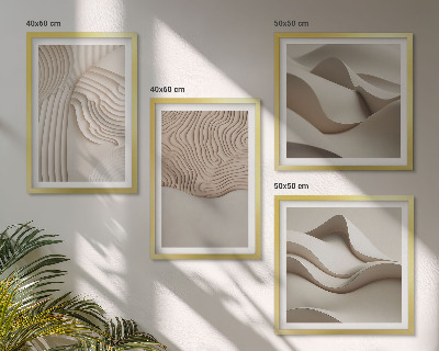 Set tablouri gata de agățat Valuri abstracte pe nisip