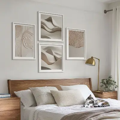 Set tablouri Valuri abstracte pe nisip gata de agățat