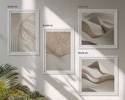Set tablouri Valuri abstracte pe nisip gata de agățat