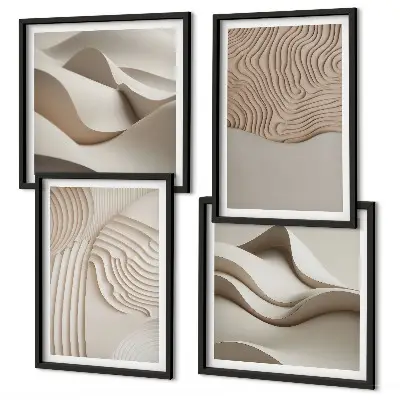 Set tablouri Valuri abstracte pe nisip gata de agățat