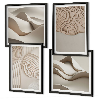 Set tablouri gata de agățat Valuri abstracte pe nisip