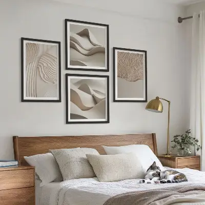 Set tablouri Valuri abstracte pe nisip gata de agățat