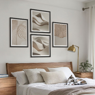 Set tablouri gata de agățat Valuri abstracte pe nisip
