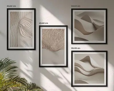 Set tablouri Valuri abstracte pe nisip gata de agățat