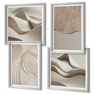 Set tablouri Valuri abstracte pe nisip gata de agățat