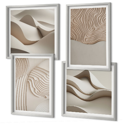 Set tablouri gata de agățat Valuri abstracte pe nisip