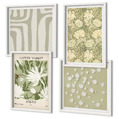 Compoziție de tablouri pentru perete Compoziții pastelate de plante în stil boho