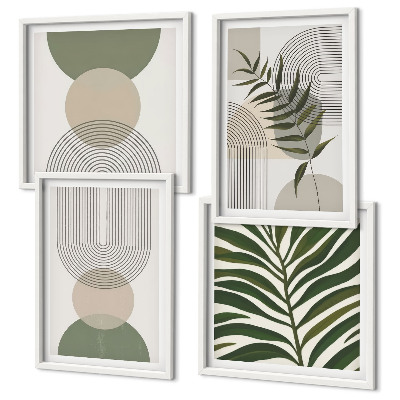 Set tablouri gata de agățat Frunze abstracte în stil boho