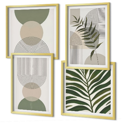 Set tablouri gata de agățat Frunze abstracte în stil boho