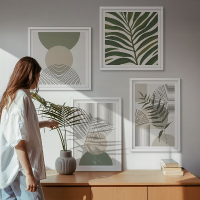 Set tablouri gata de agățat Frunze abstracte în stil boho
