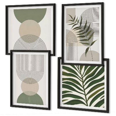 Set tablouri gata de agățat Frunze abstracte în stil boho