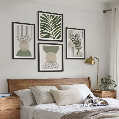 Set tablouri gata de agățat Frunze abstracte în stil boho
