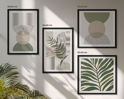 Set tablouri gata de agățat Frunze abstracte în stil boho