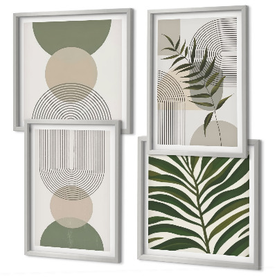 Set tablouri gata de agățat Frunze abstracte în stil boho
