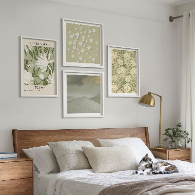 Compoziție de tablouri pentru perete Abstracțiuni florale în stil boho