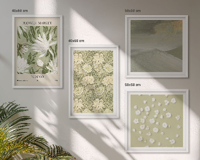 Compoziție de tablouri pentru perete Abstracțiuni florale în stil boho