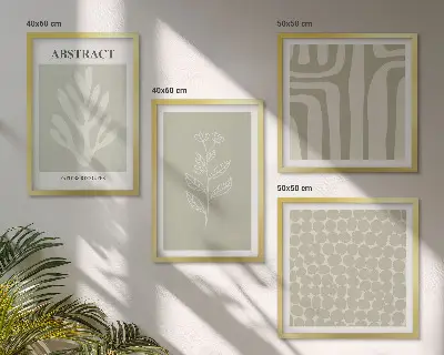 Set tablouri gata de agățat cu modele vegetale și geometrice
